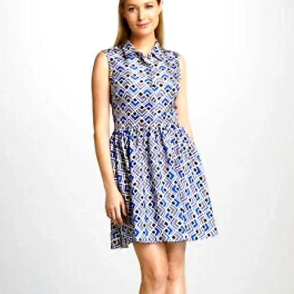 Kate Spade Lora Sleeveless Fi N Flare Collared Silk Dress Size 00 - Picture 1 of 11